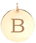 14k Engraved Initial Medium Disc Charm Pendant sold by Zoe Chicco product image thumbnail 2