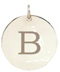 14k Engraved Initial Medium Disc Charm Pendant sold by Zoe Chicco product image thumbnail 4