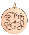 14k Monogram Medium Disc Charm sold by Zoe Chicco product image thumbnail 4
