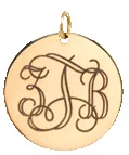 14k Monogram Medium Disc Charm sold by Zoe Chicco product image thumbnail 2