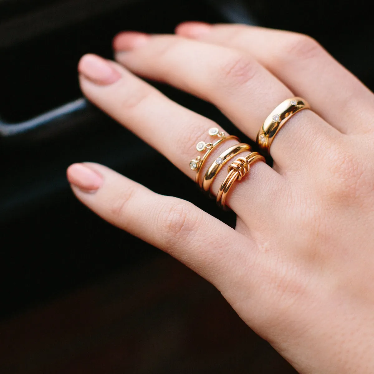 14k 2 Thin Linked Rings sold by Zoe Chicco product image thumbnail 2