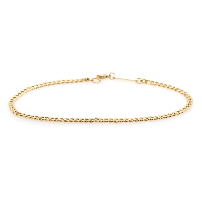 14k Small Curb Chain Anklet sold by Zoe Chicco