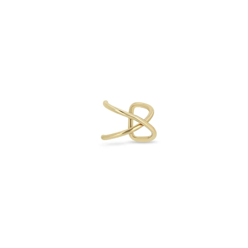 14k Gold X Crossover Ear Cuff sold by Zoe Chicco