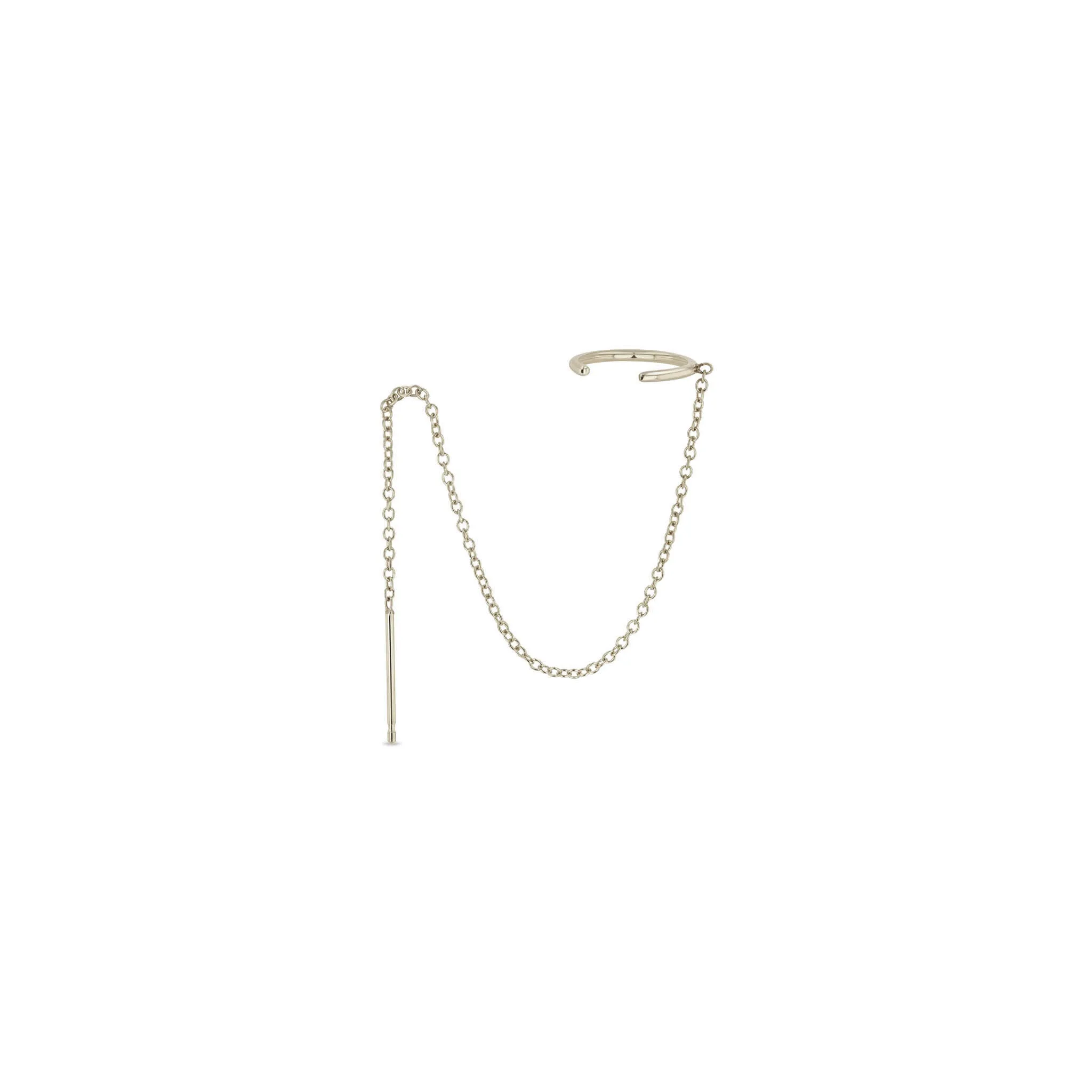 14k Gold Ear Cuff & Chain Threader sold by Zoe Chicco product image thumbnail 3
