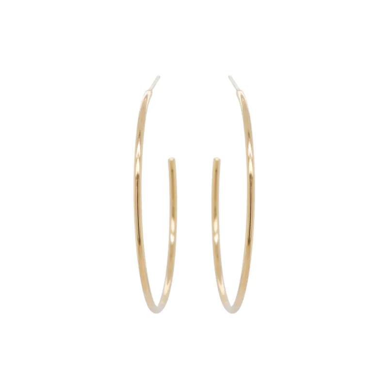 14k Gold Thick Wire Large Hoops sold by Zoe Chicco