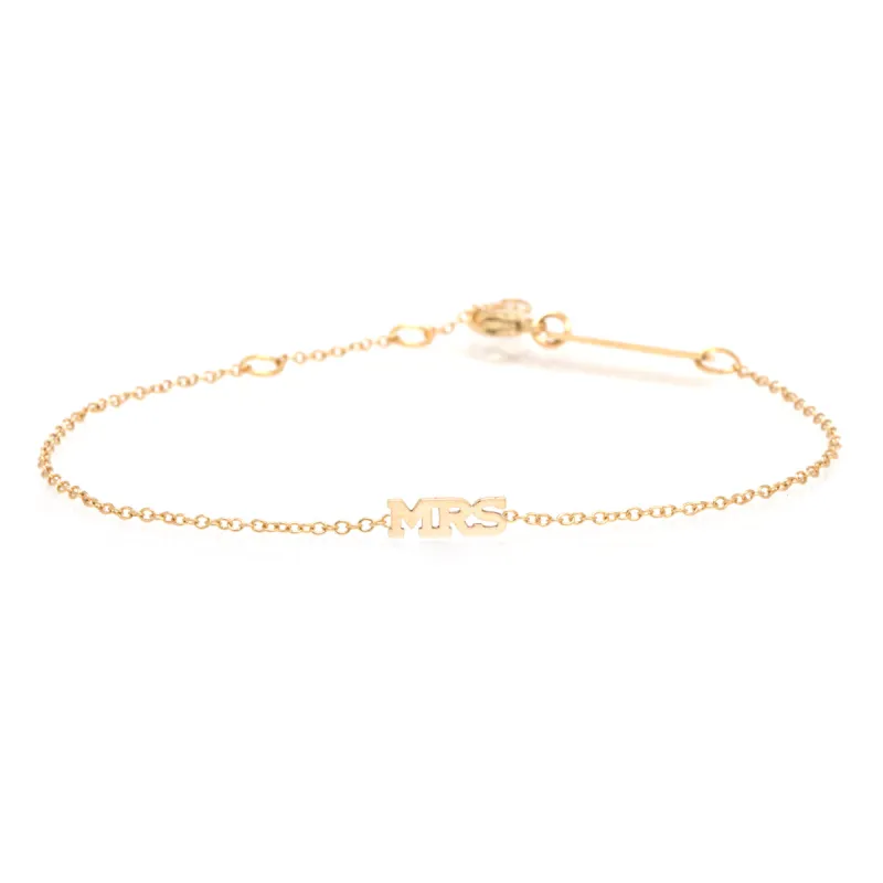 14k itty bitty MRS bracelet sold by Zoe Chicco