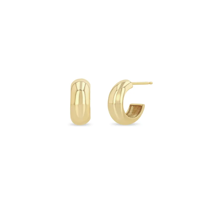 14k Gold Wide Chubby Huggie Hoops sold by Zoe Chicco
