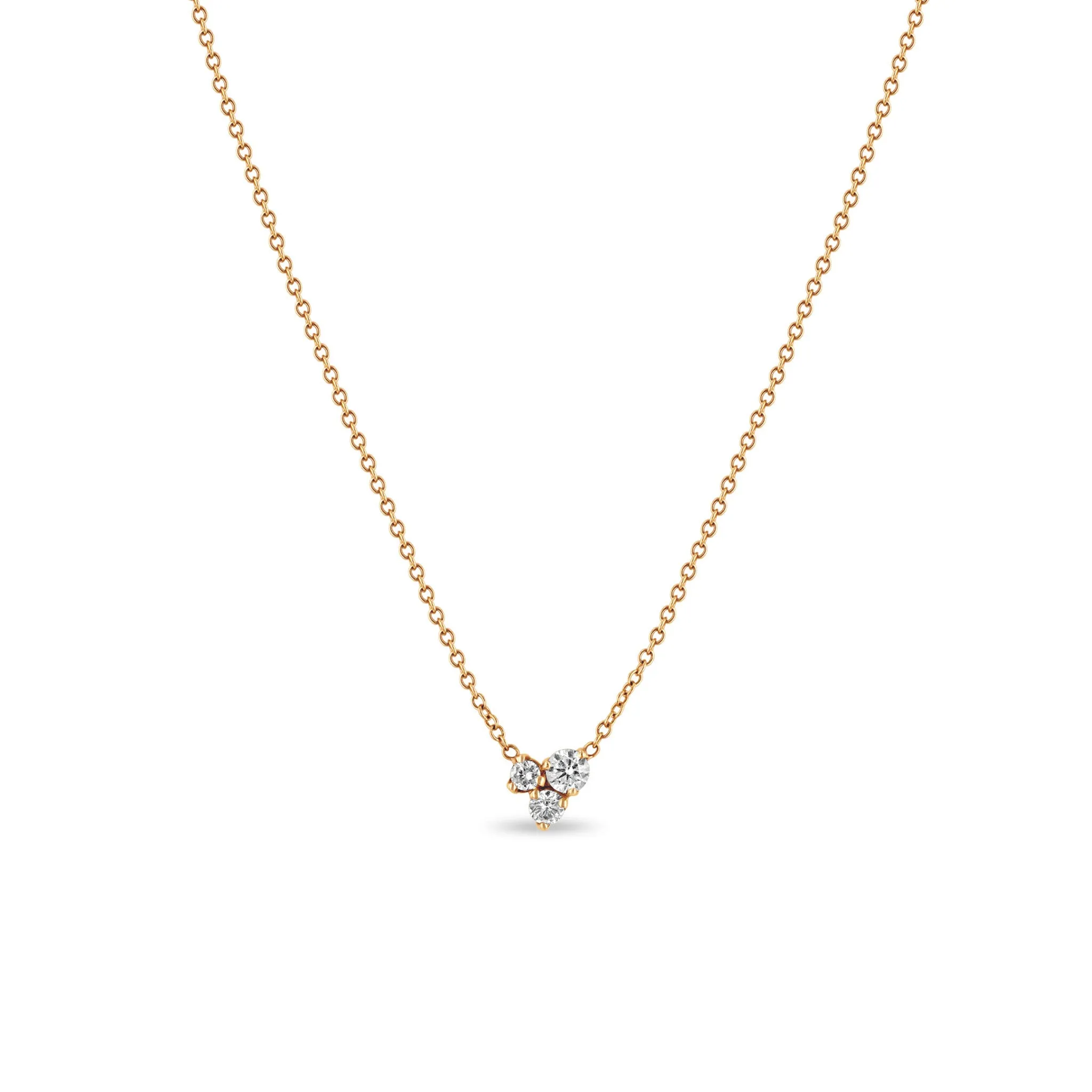 14k Large 3 Mixed Prong Diamond Necklace sold by Zoe Chicco product image thumbnail 4