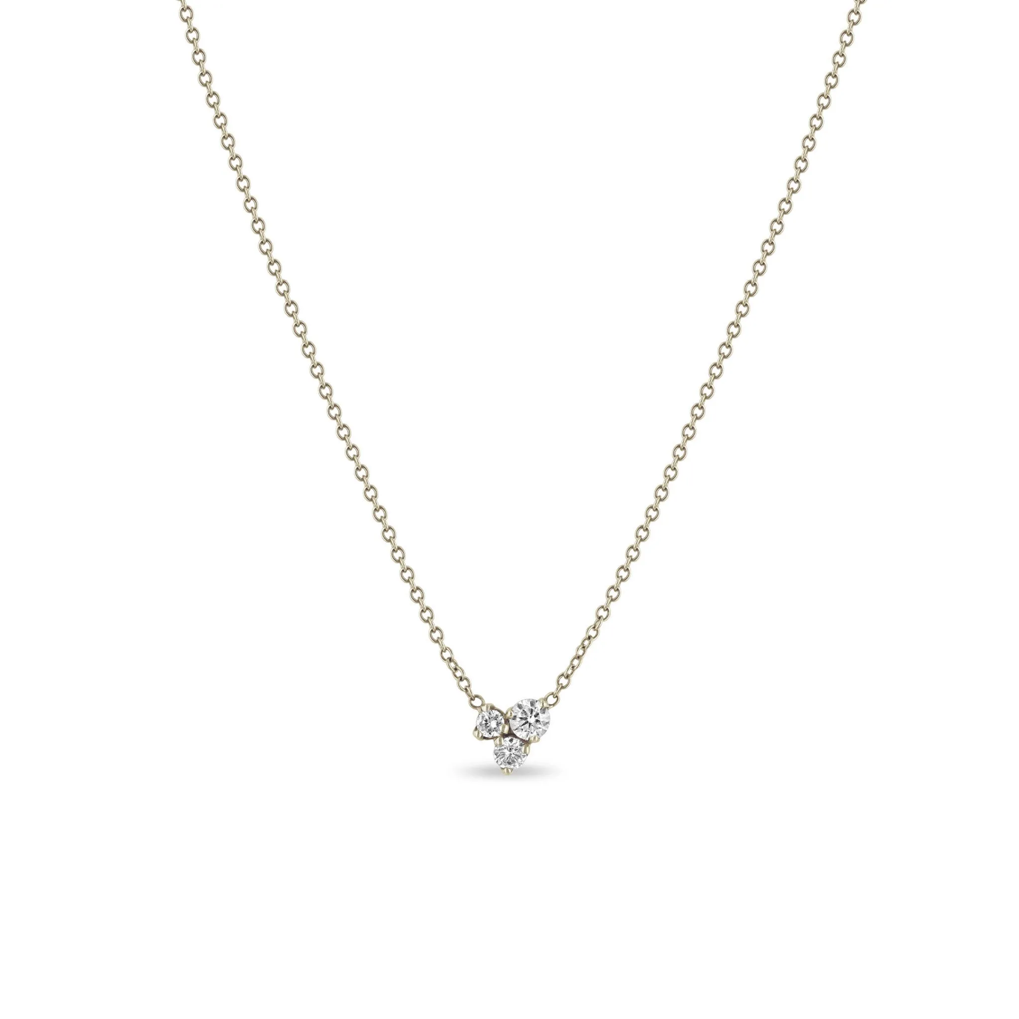 14k Large 3 Mixed Prong Diamond Necklace sold by Zoe Chicco product image thumbnail 5