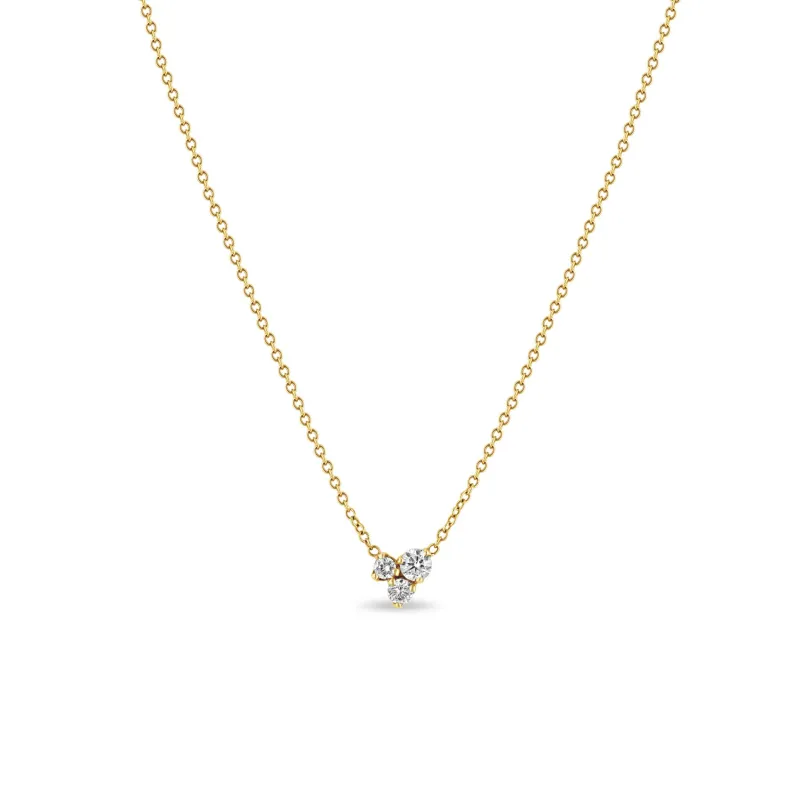 14k Large 3 Mixed Prong Diamond Necklace sold by Zoe Chicco