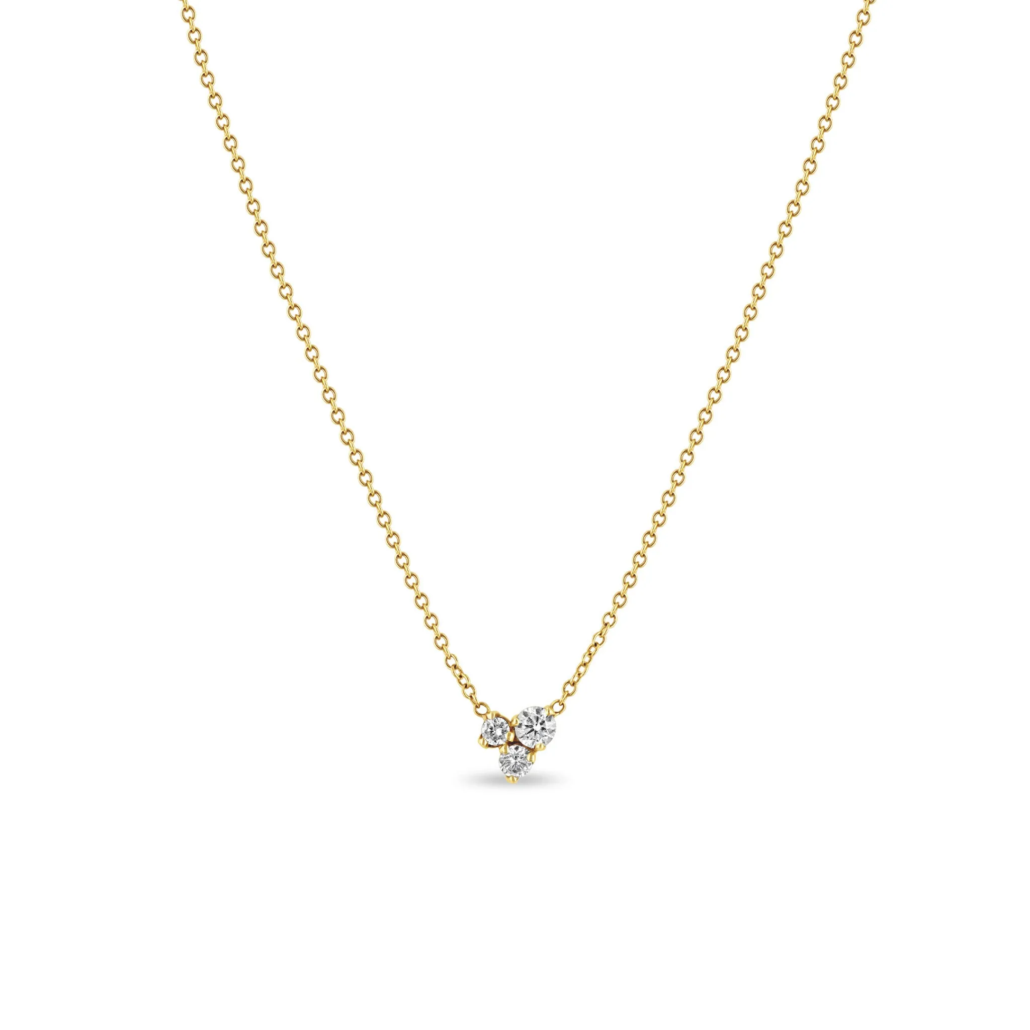 14k Large 3 Mixed Prong Diamond Necklace sold by Zoe Chicco