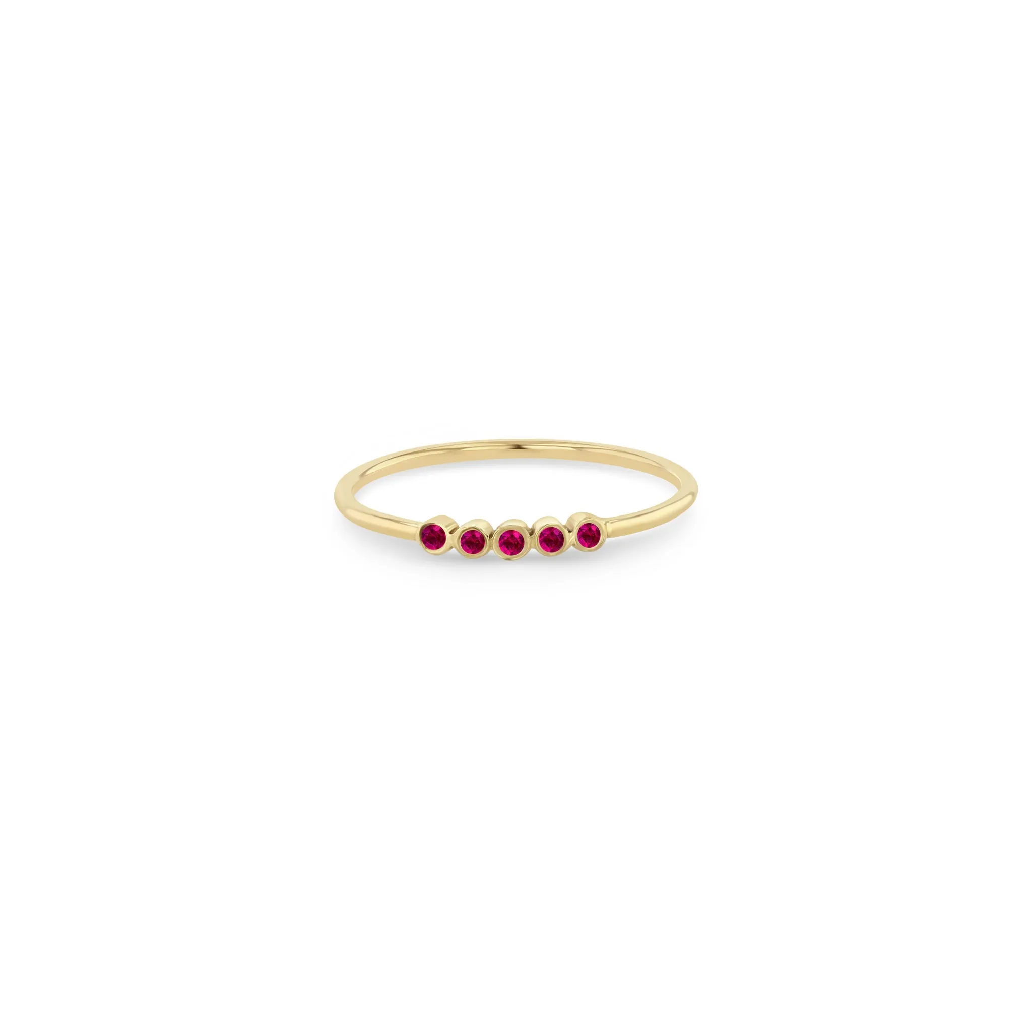 14k 5 Tiny Ruby Bezel Ring sold by Zoe Chicco