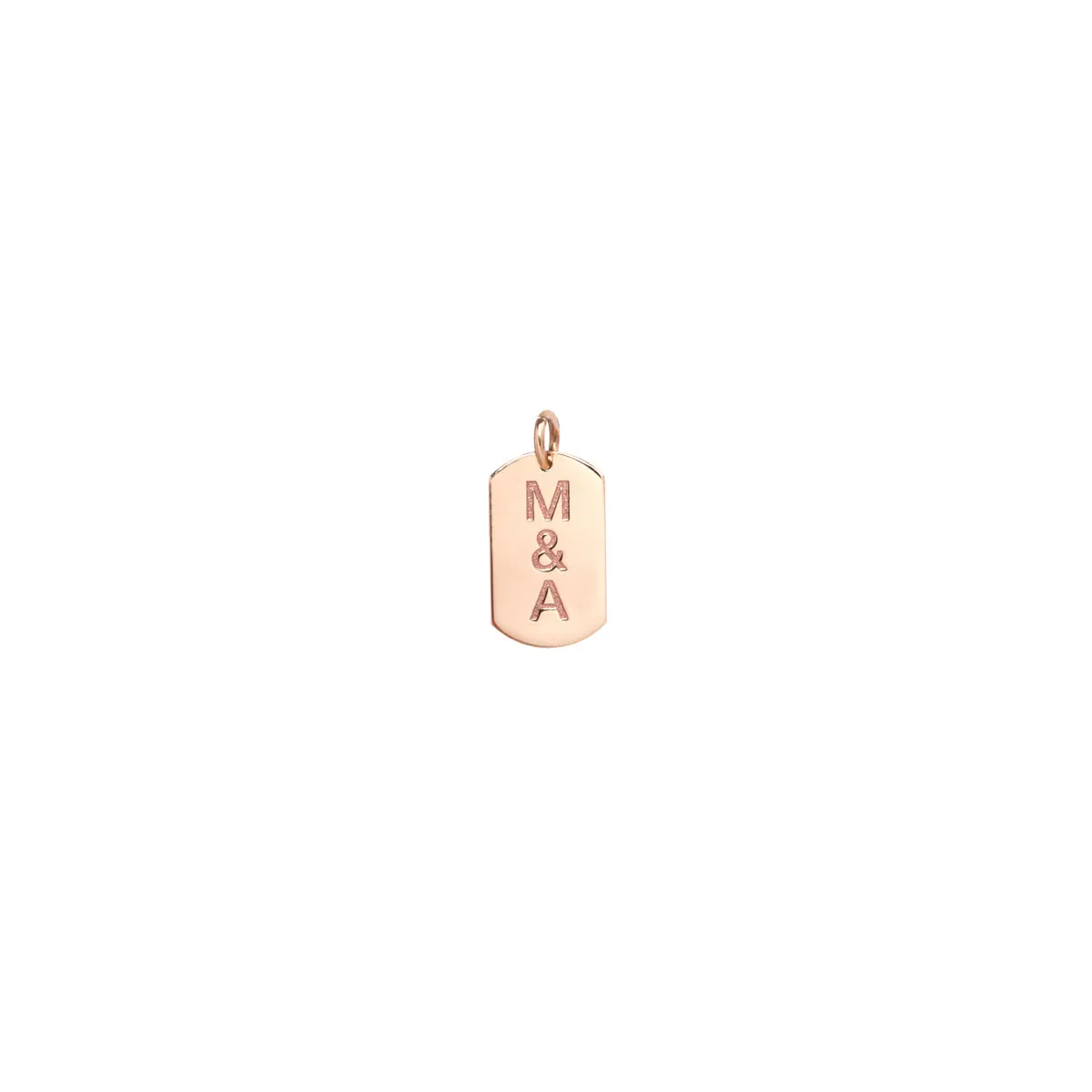 14k Single 2 Initial Letters Small Dog Tag Charm sold by Zoe Chicco product image thumbnail 3