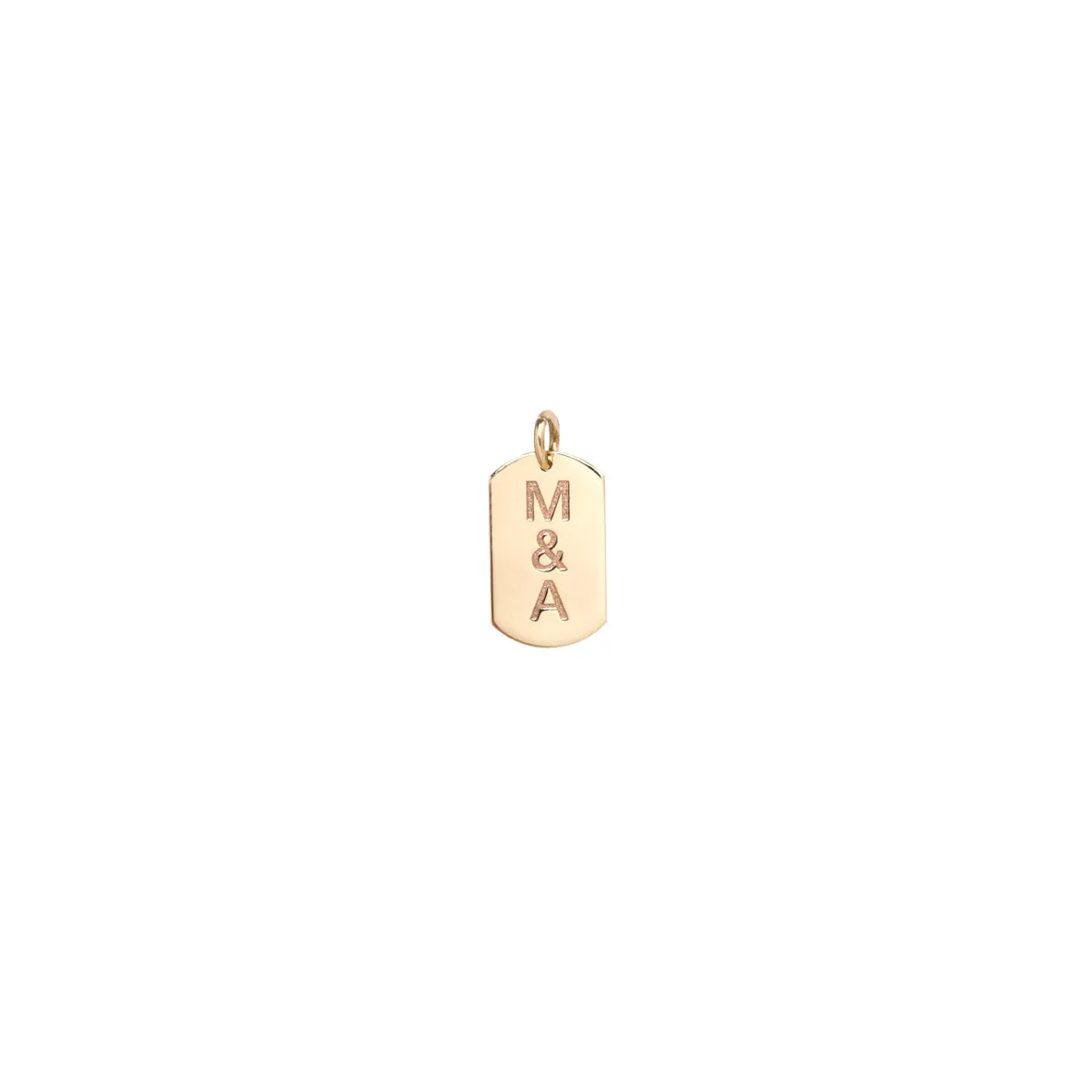 14k Single 2 Initial Letters Small Dog Tag Charm sold by Zoe Chicco