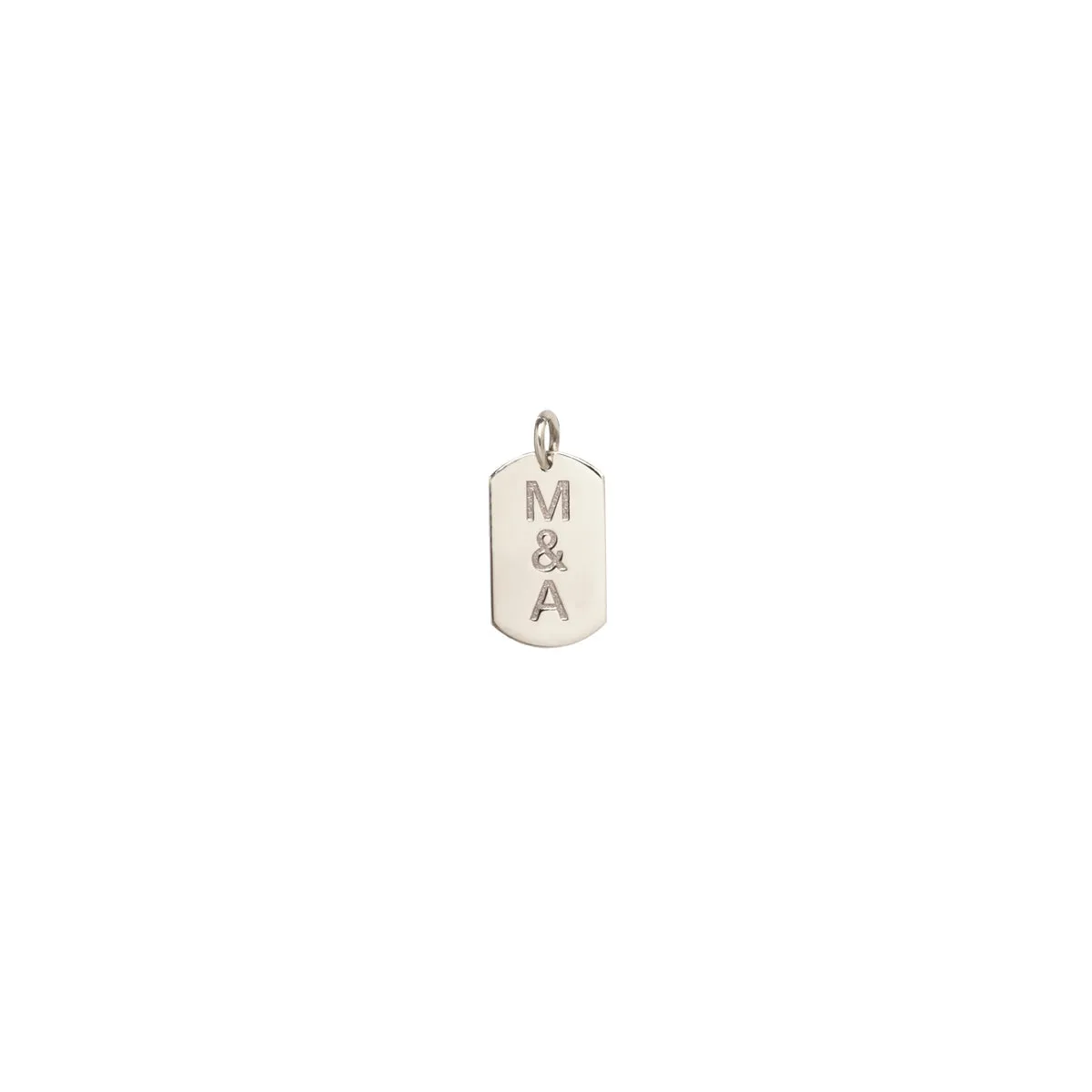 14k Single 2 Initial Letters Small Dog Tag Charm sold by Zoe Chicco product image thumbnail 4