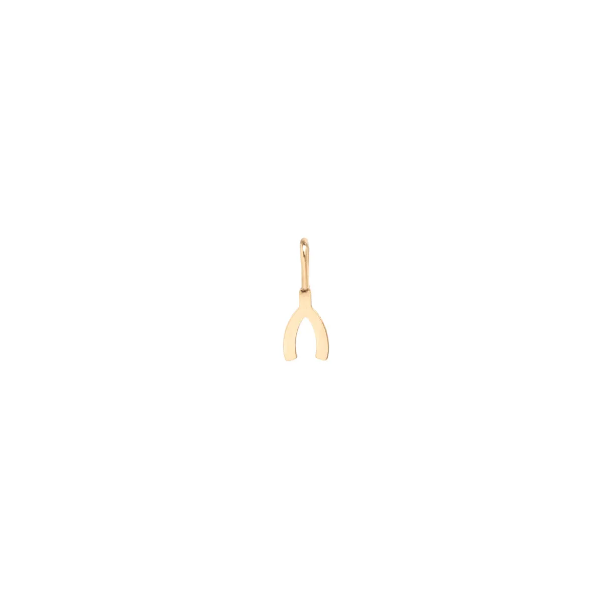 14k Midi Bitty Wishbone Charm sold by Zoe Chicco