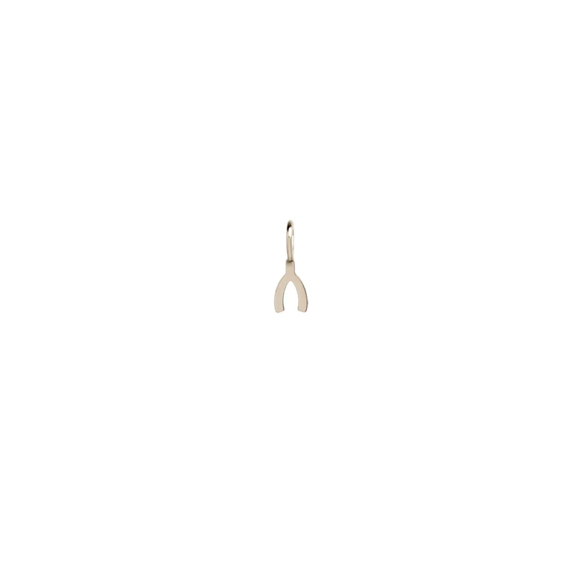 14k Single Midi Bitty Wishbone Charm sold by Zoe Chicco product image thumbnail 4