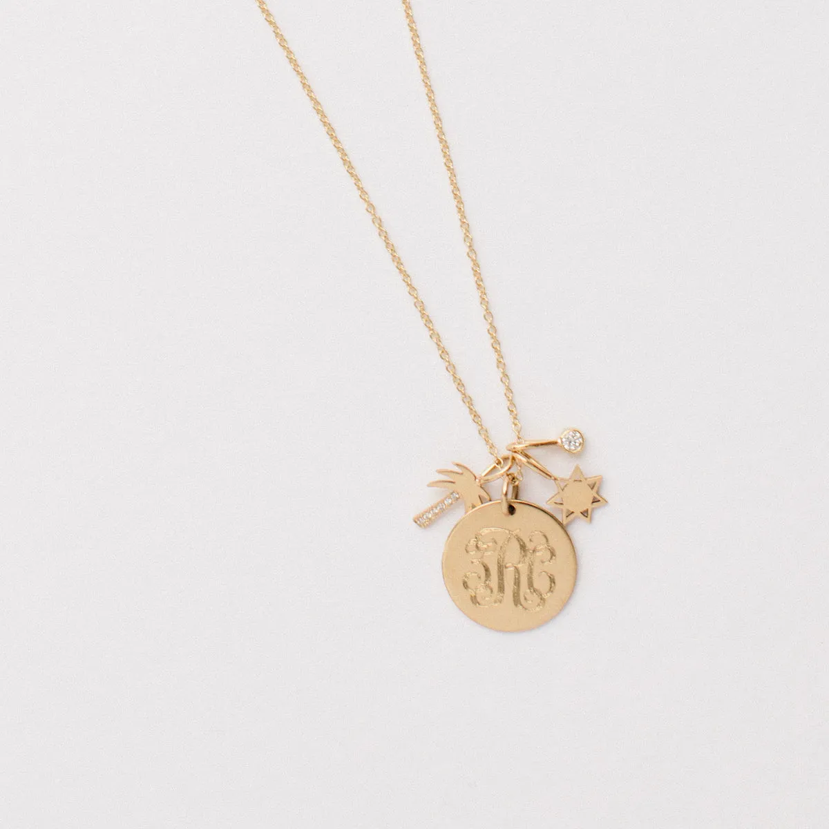 14k Single Midi Bitty Sun Charm sold by Zoe Chicco product image thumbnail 4