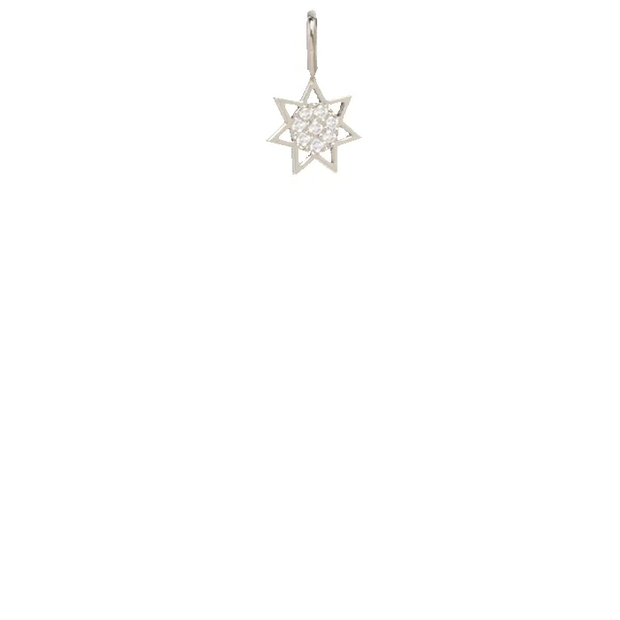 14k Midi Bitty Pavé Diamond Sun Charm sold by Zoe Chicco product image thumbnail 4