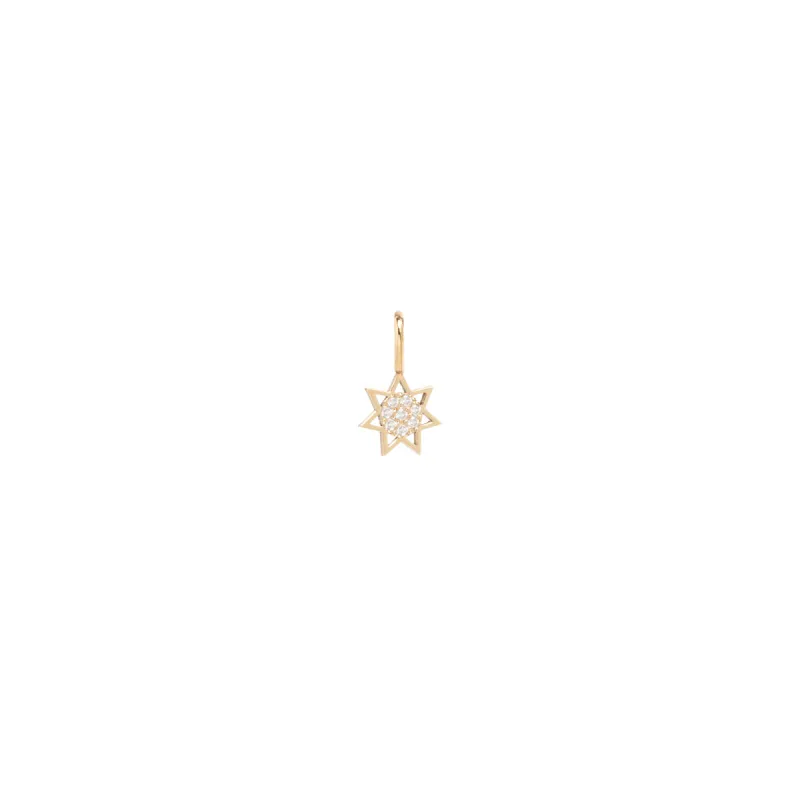 14k Midi Bitty Pavé Diamond Sun Charm sold by Zoe Chicco