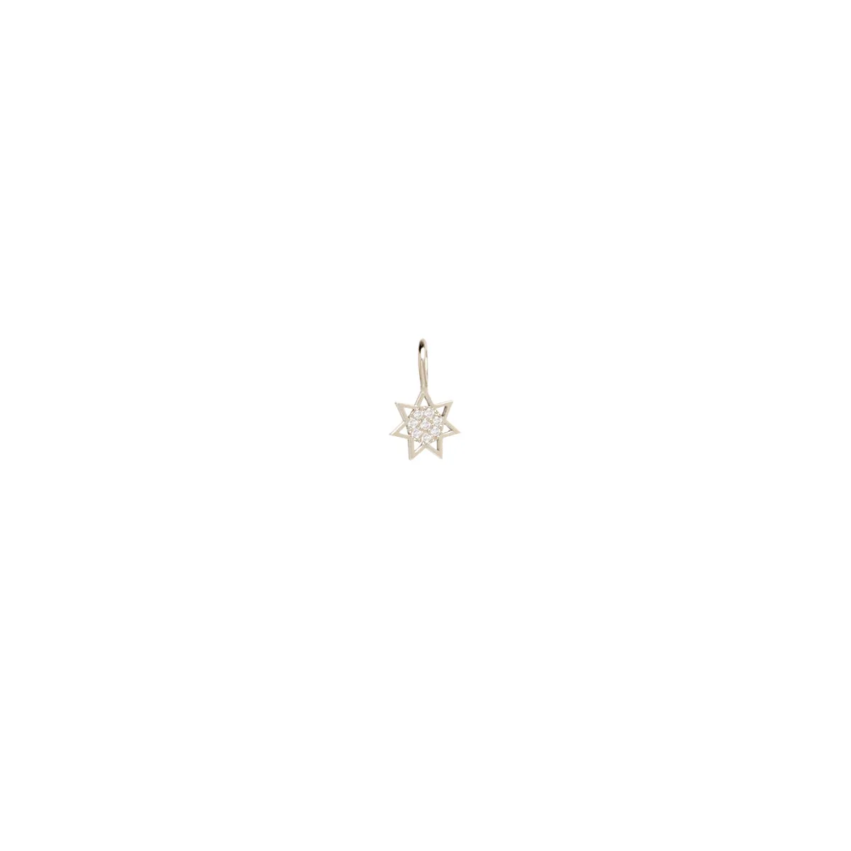 14k Single Midi Bitty Pavé Diamond Sun Charm sold by Zoe Chicco product image thumbnail 4