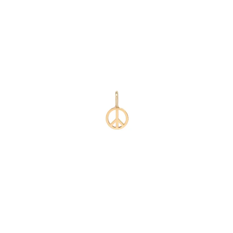 14k Midi Bitty Peace Symbol Charm sold by Zoe Chicco