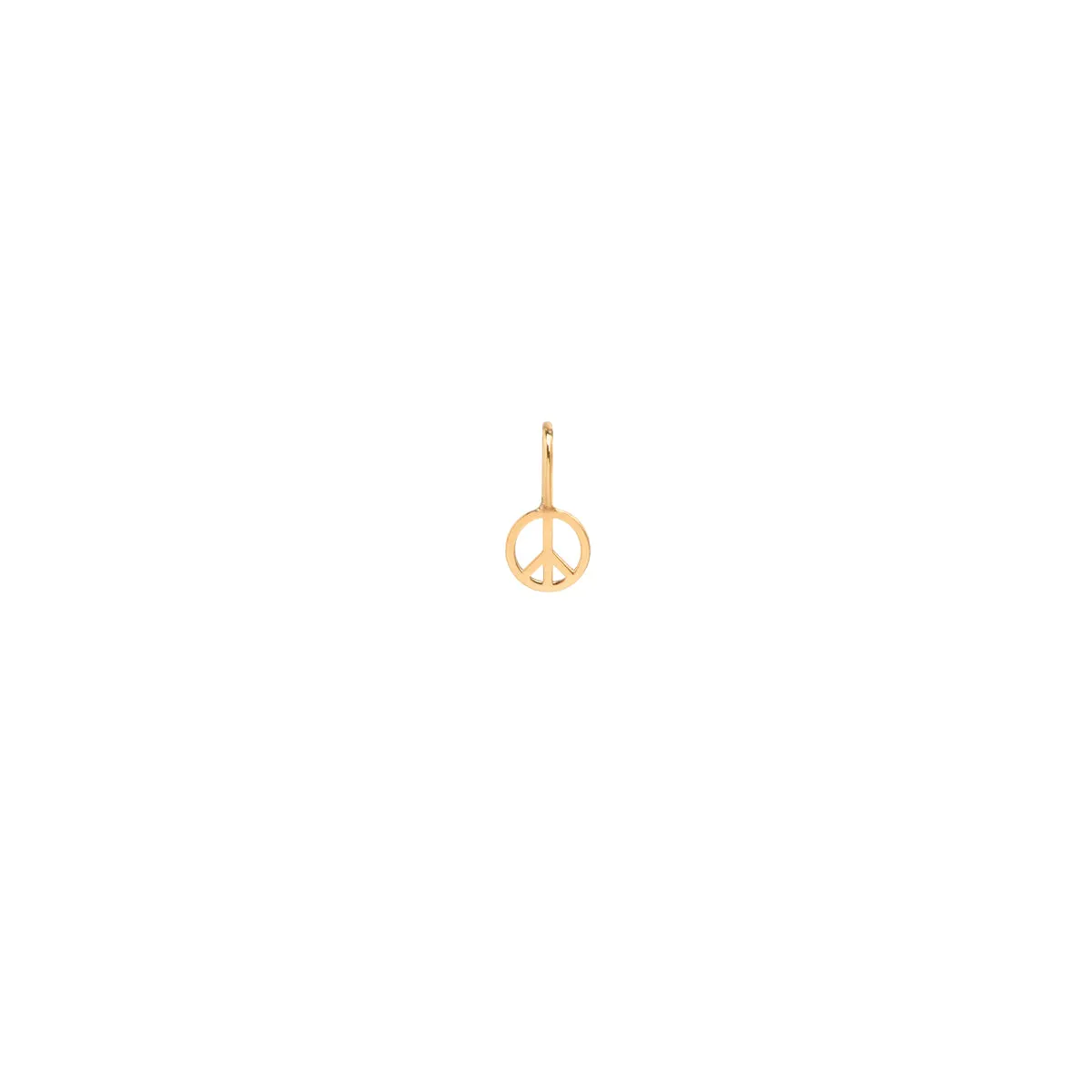14k Single Midi Bitty Peace Symbol Charm sold by Zoe Chicco