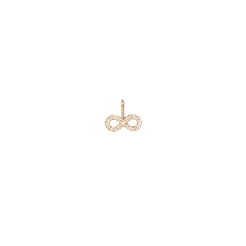 14k Midi Bitty Pavé Diamond Infinity Charm sold by Zoe Chicco