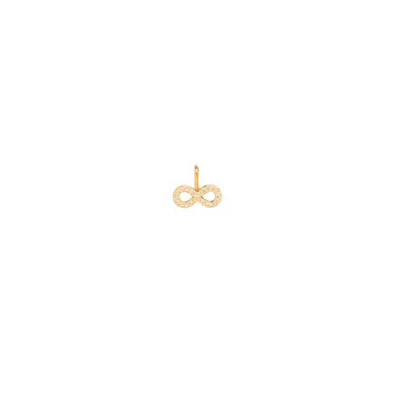 14k Single Midi Bitty Pavé Diamond Infinity Charm sold by Zoe Chicco