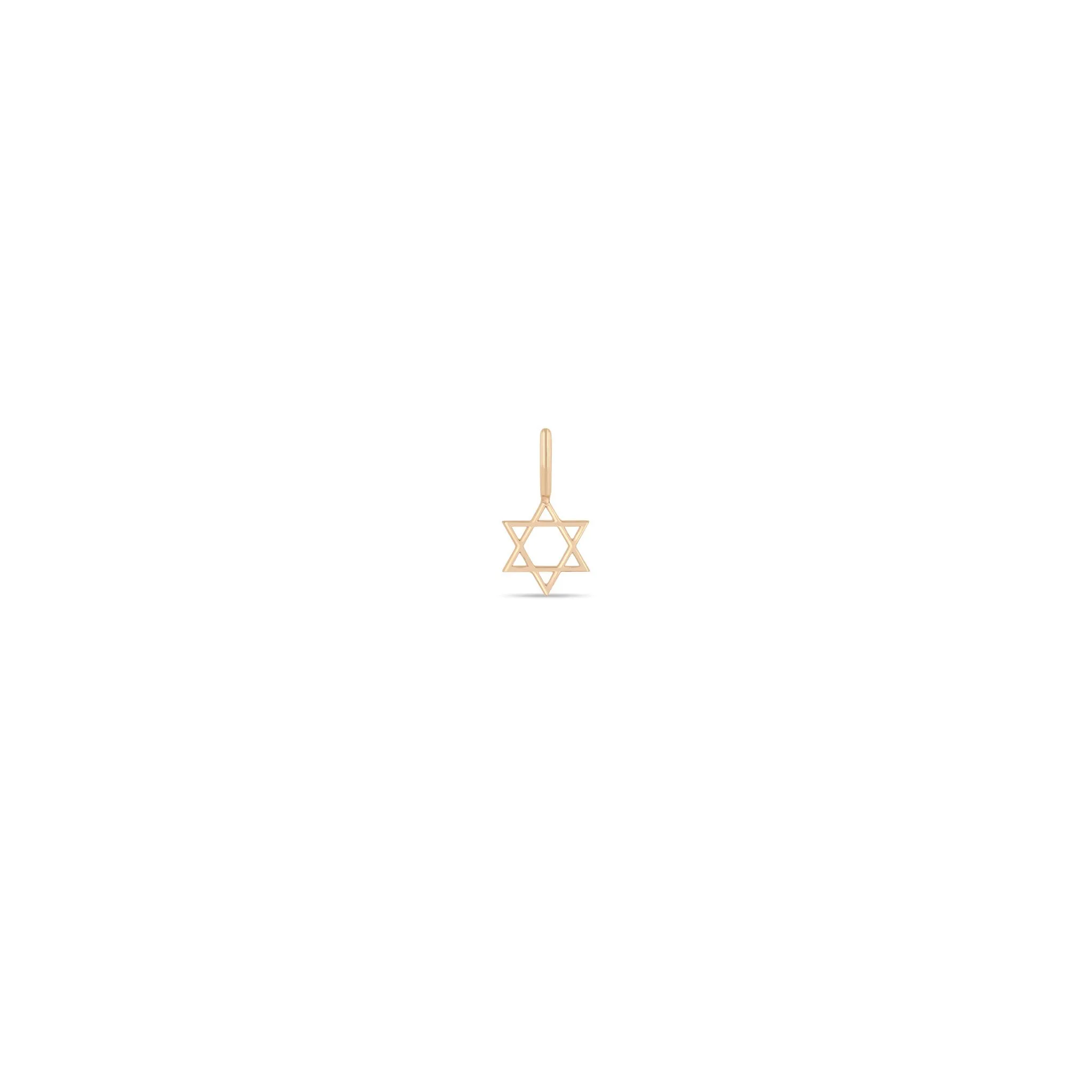 14k Single Midi Bitty Star of David Charm sold by Zoe Chicco product image thumbnail 2