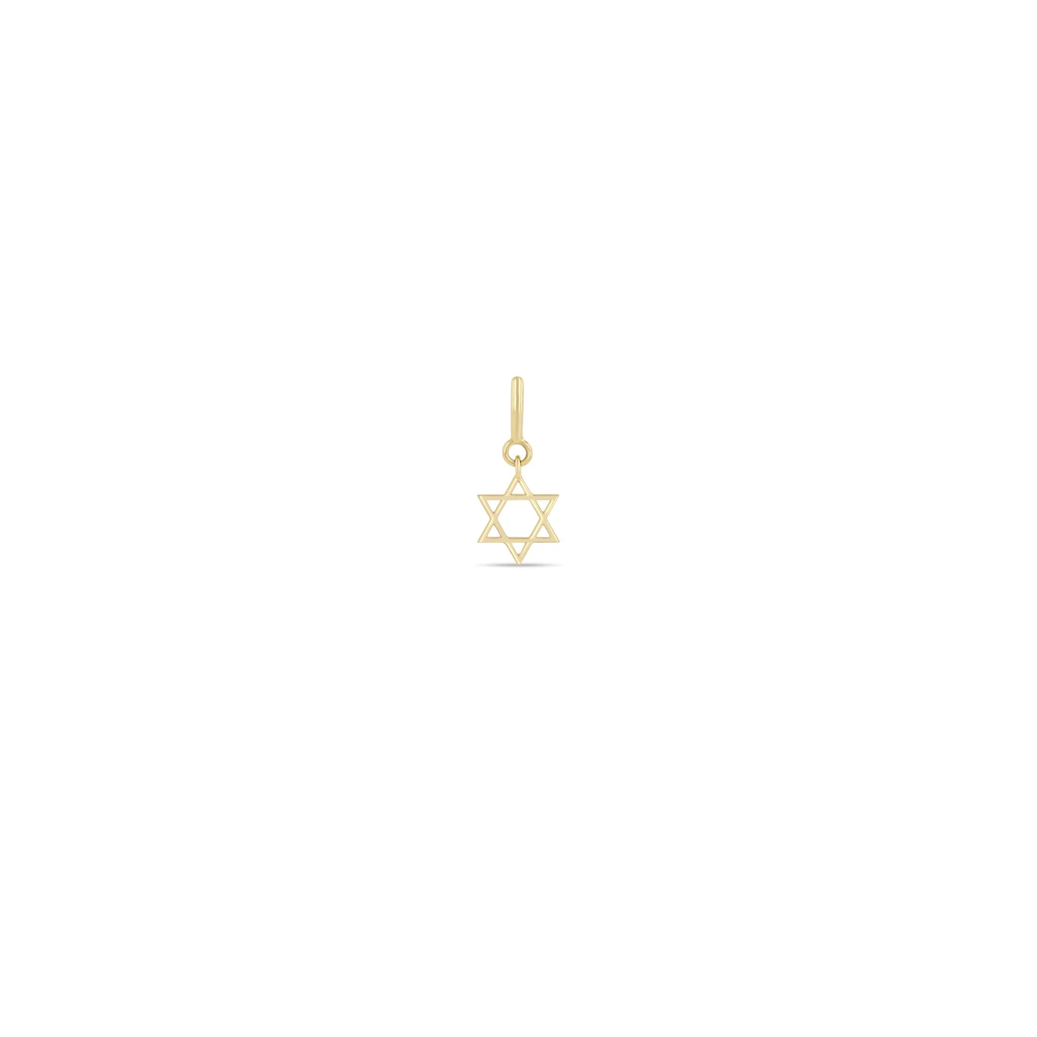 14k Single Midi Bitty Star of David Charm sold by Zoe Chicco product image thumbnail 4
