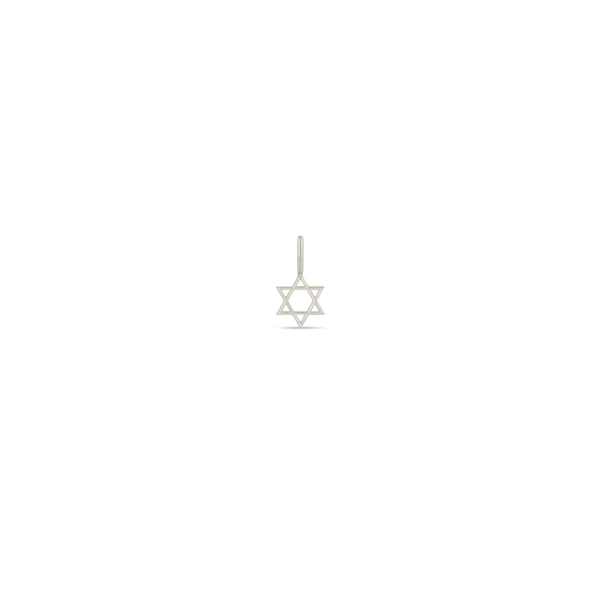 14k Single Midi Bitty Star of David Charm sold by Zoe Chicco product image thumbnail 3