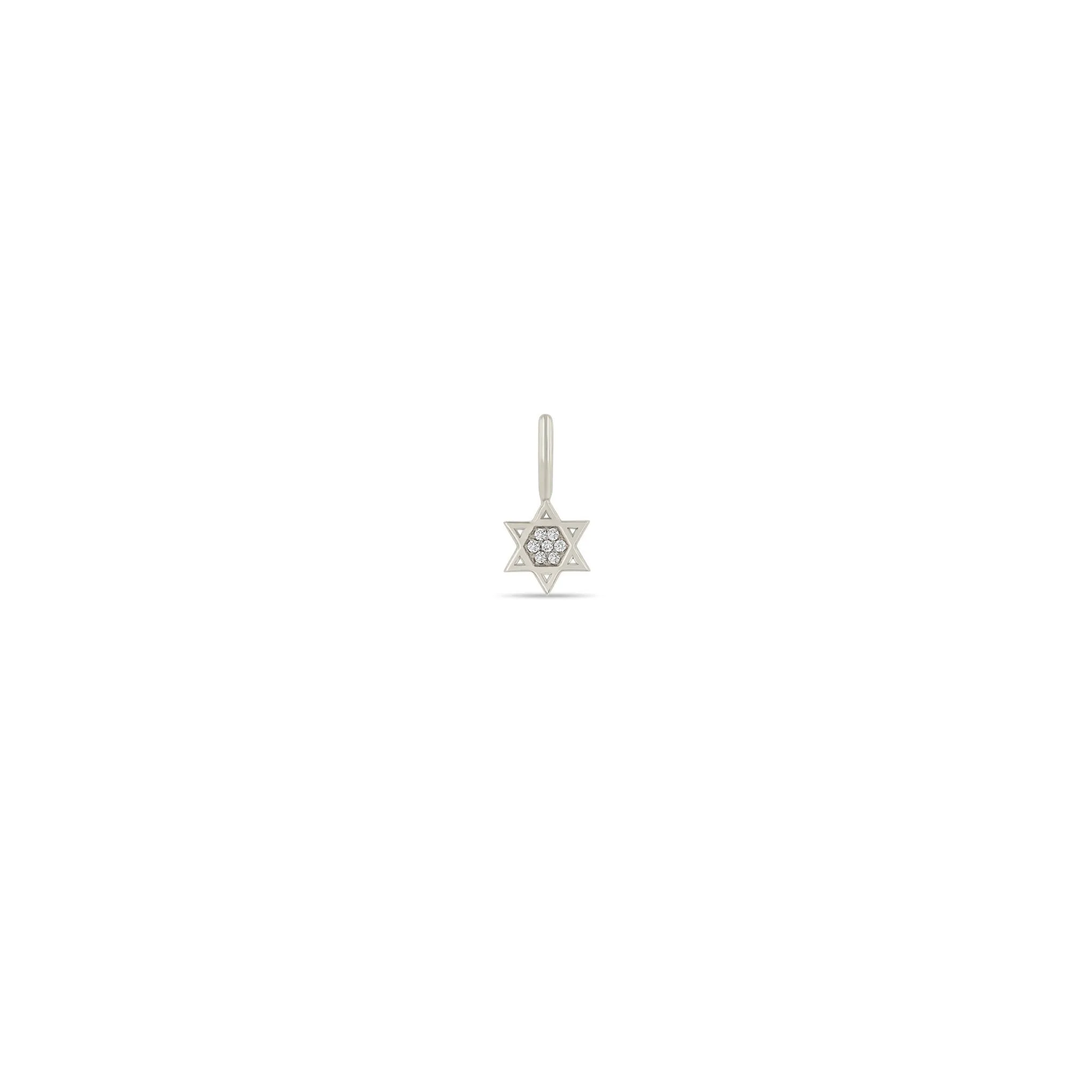 14k Single Midi Bitty Pavé Diamond Star of David Charm sold by Zoe Chicco product image thumbnail 3