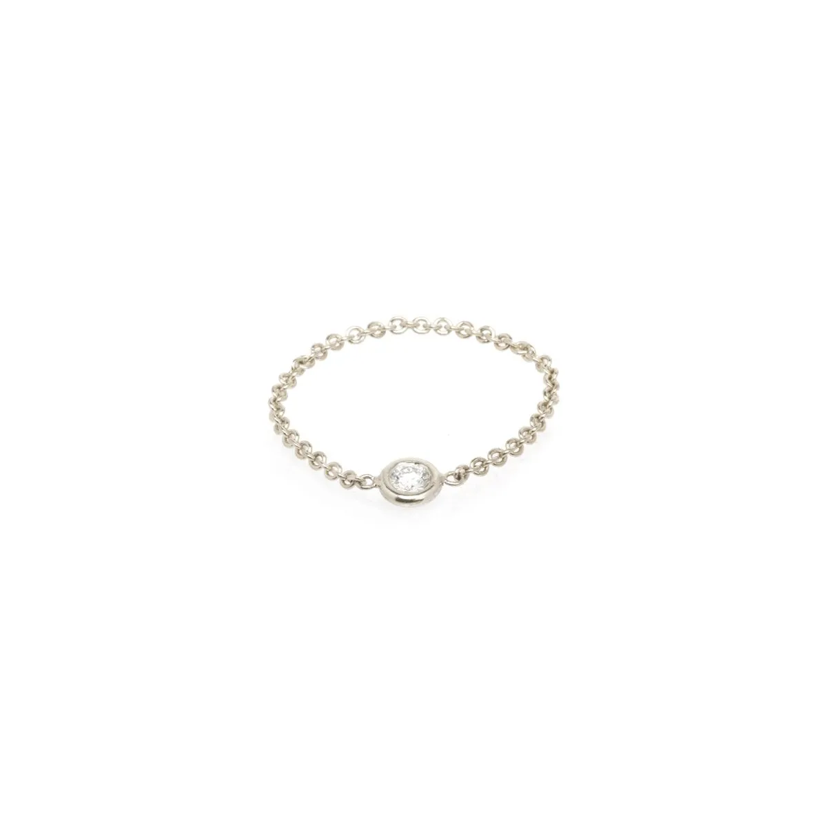 14k Small Single Floating Diamond Chain Ring sold by Zoe Chicco product image thumbnail 5