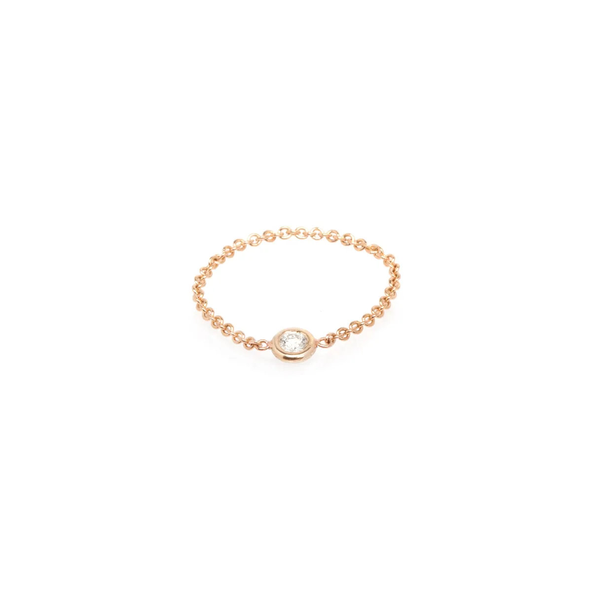 14k Small Single Floating Diamond Chain Ring sold by Zoe Chicco product image thumbnail 4