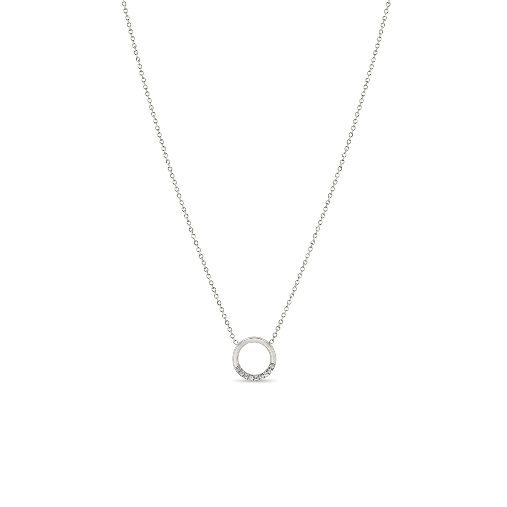 14k 10 Pavé Diamond Small Circle Necklace sold by Zoe Chicco product image thumbnail 3