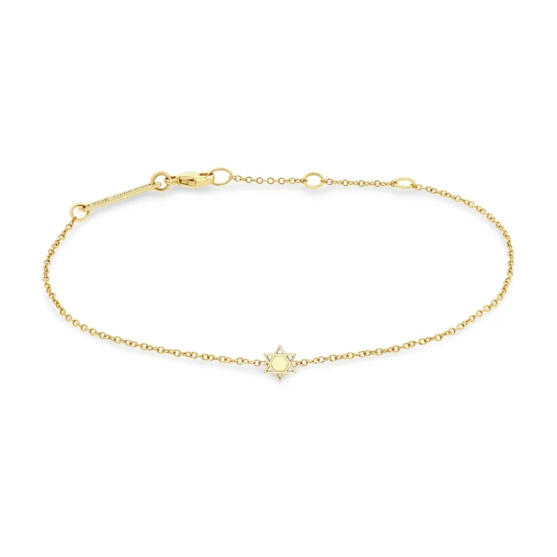14k Itty Bitty Star of David Bracelet sold by Zoe Chicco