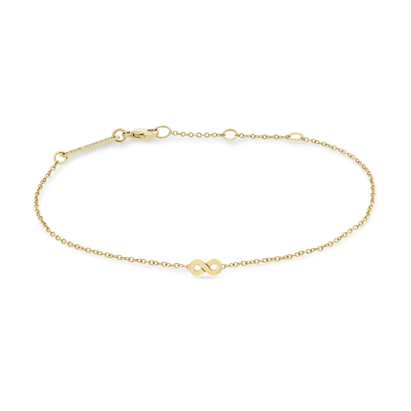 14k Itty Bitty Infinity Bracelet sold by Zoe Chicco