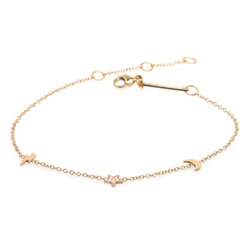 14K Itty Bitty Pavé Diamond Night Sky Station Bracelet - SALE sold by Zoe Chicco