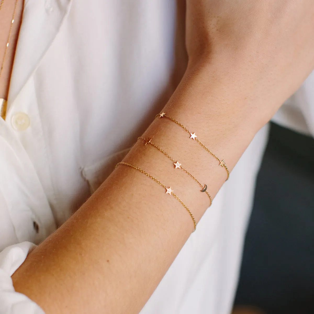 14K Itty Bitty Pavé Diamond Night Sky Station Bracelet - SALE sold by Zoe Chicco product image thumbnail 2