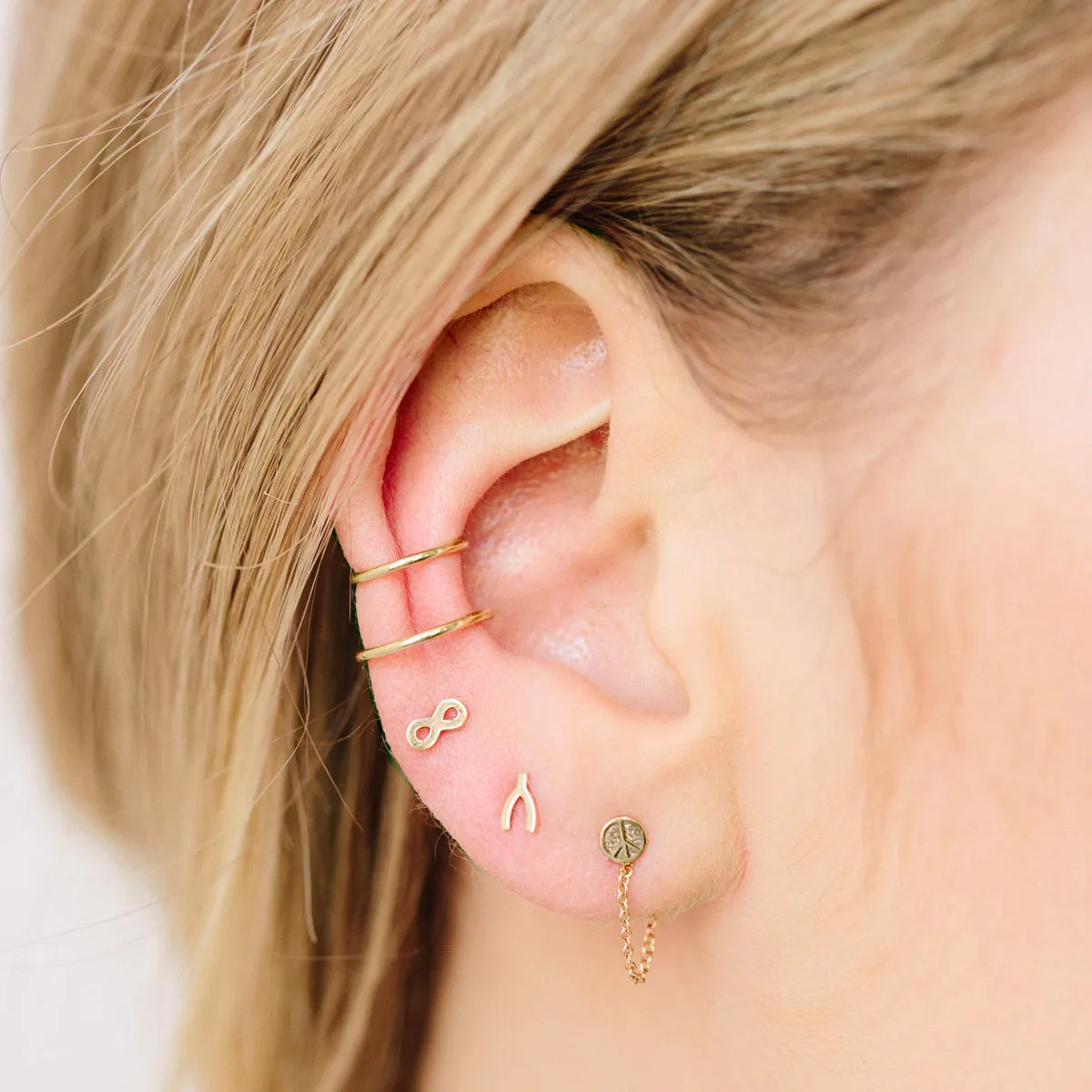 14k Itty Bitty Wishbone Stud sold by Zoe Chicco product image thumbnail 2