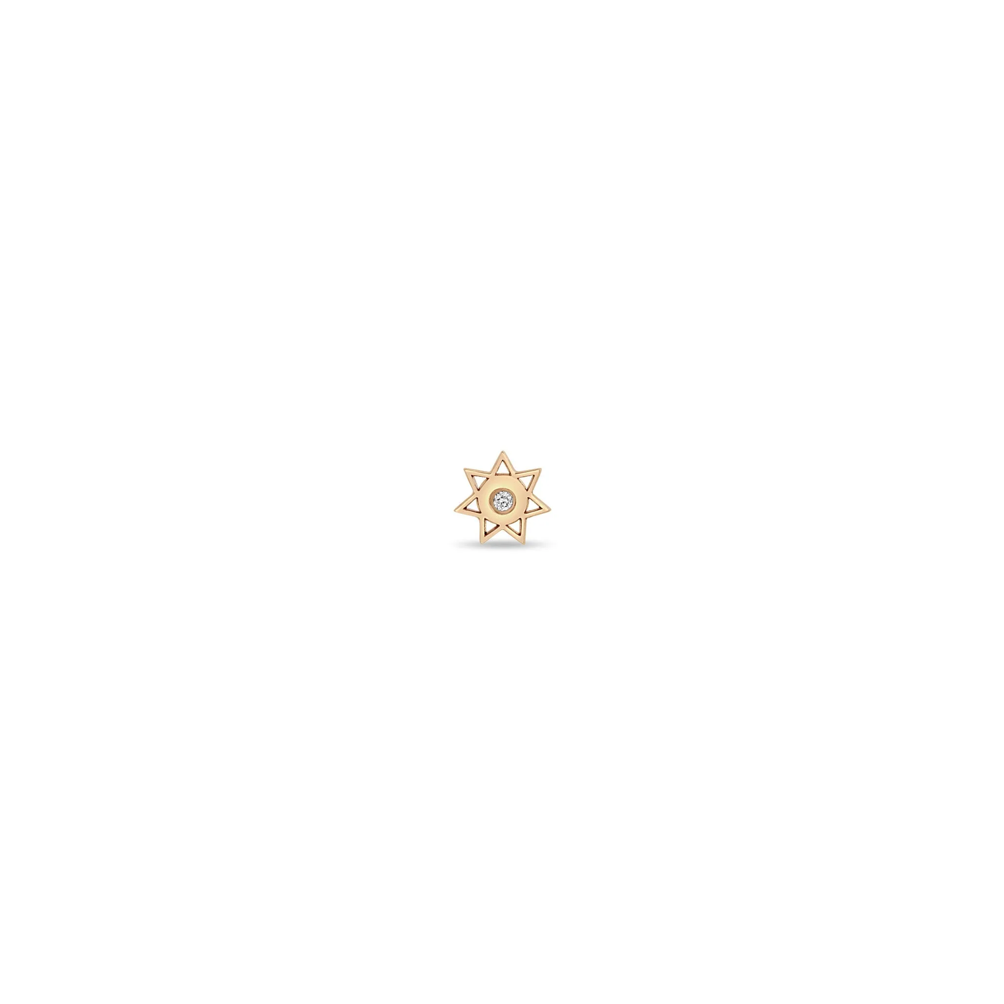 14k Itty Bitty Diamond Sun Stud sold by Zoe Chicco product image thumbnail 3