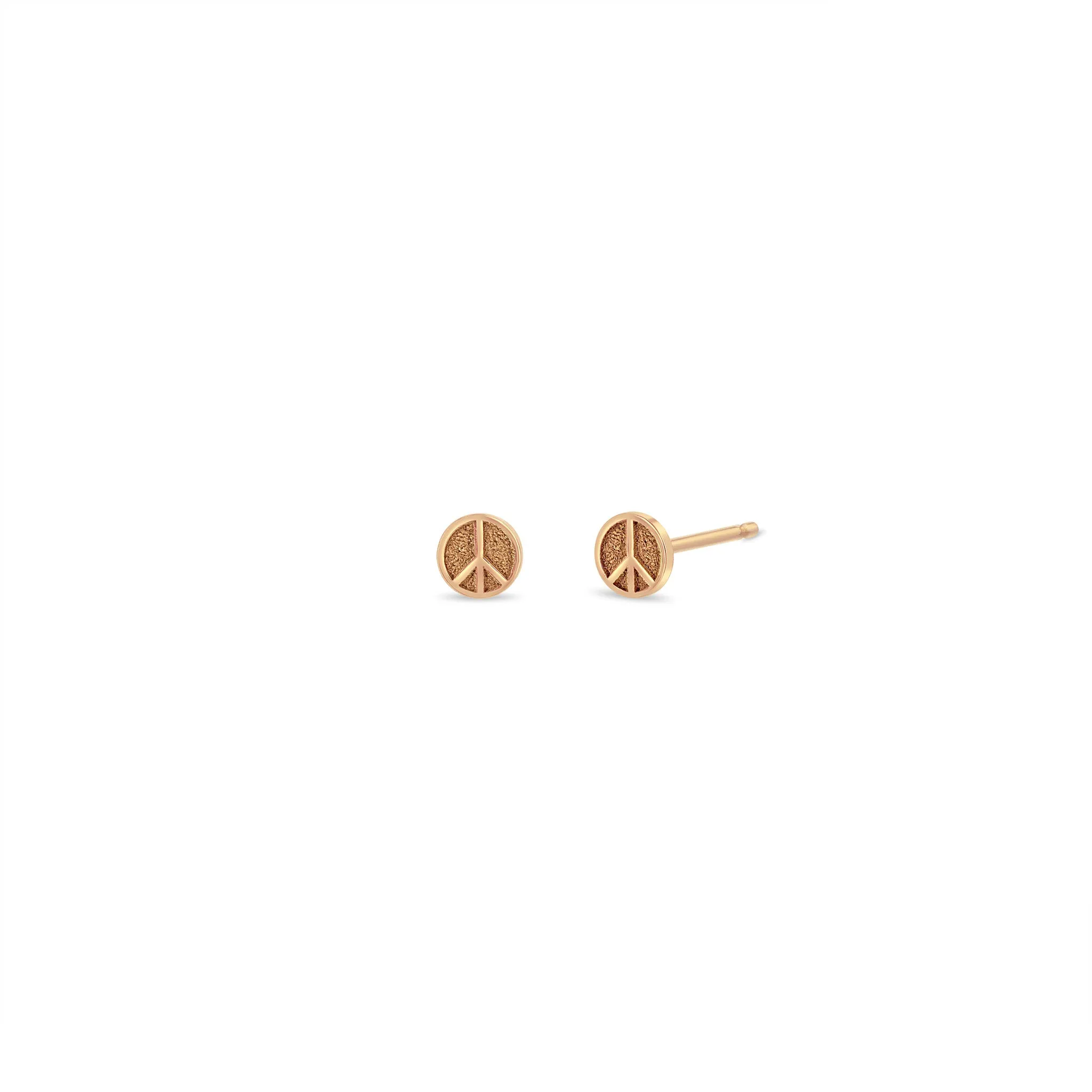 14k Itty Bitty Peace Sign Stud sold by Zoe Chicco product image thumbnail 5