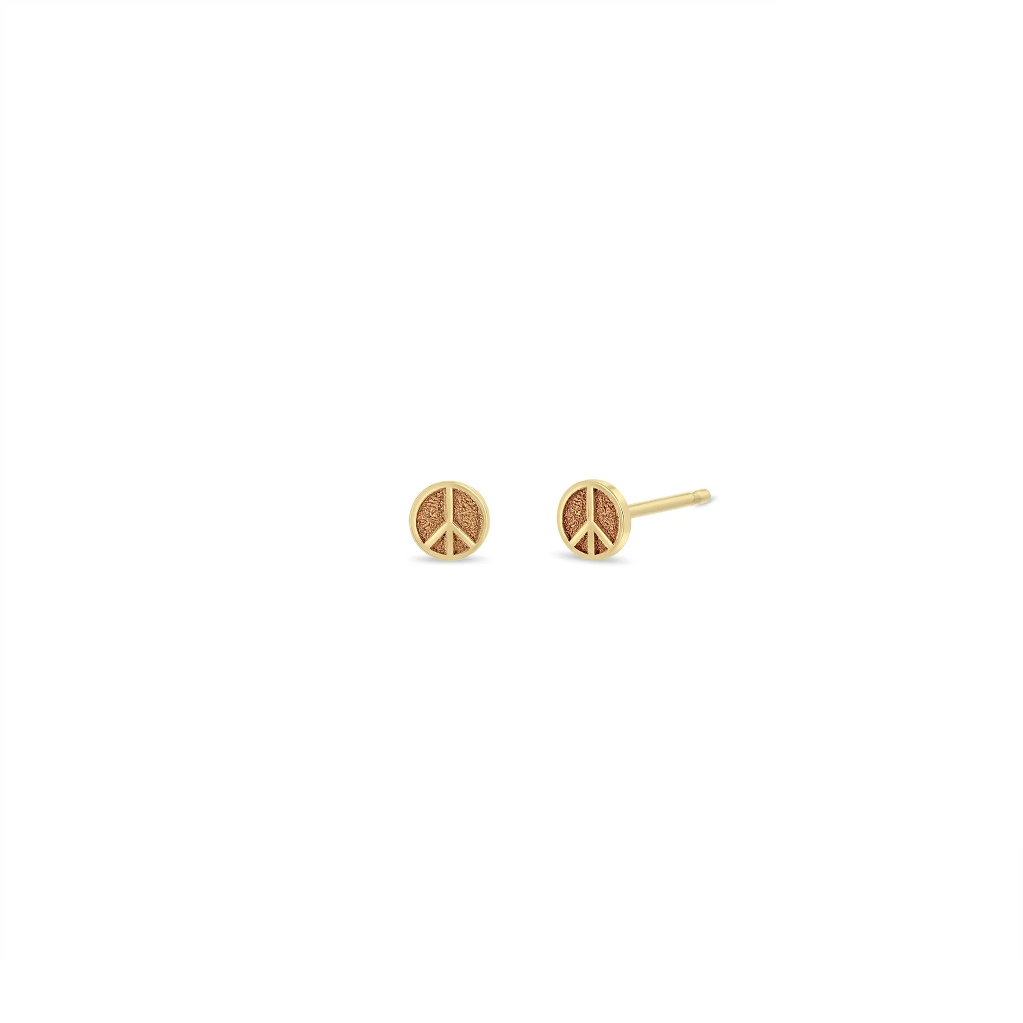 14k Itty Bitty Peace Sign Stud sold by Zoe Chicco product image thumbnail 4