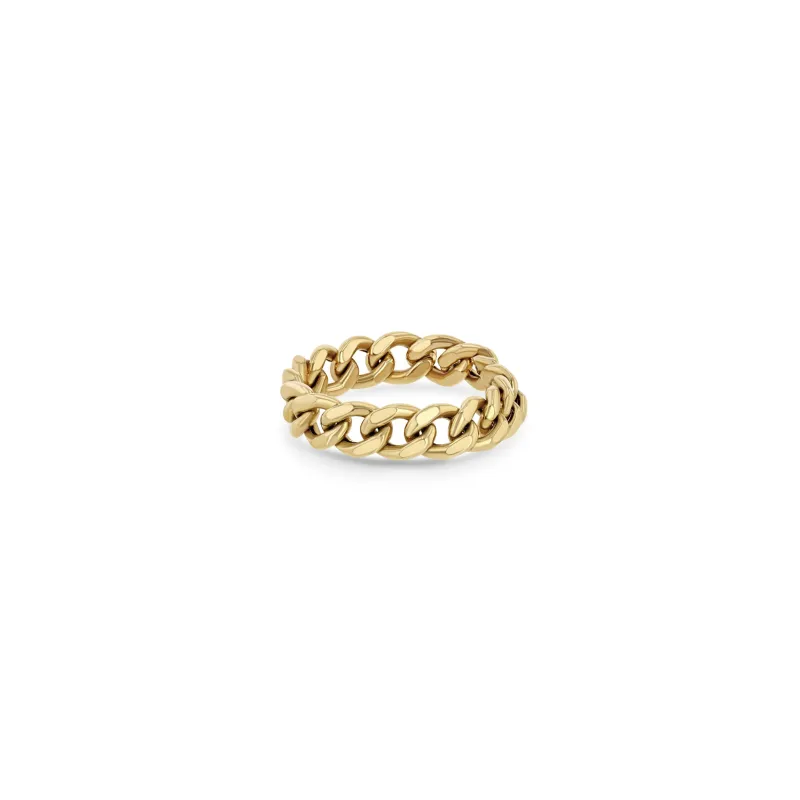 14k Medium Curb Chain Ring sold by Zoe Chicco