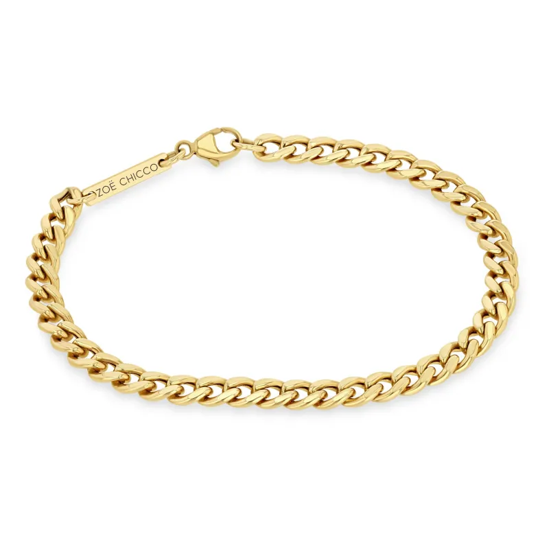 14k Medium Curb Chain Bracelet sold by Zoe Chicco