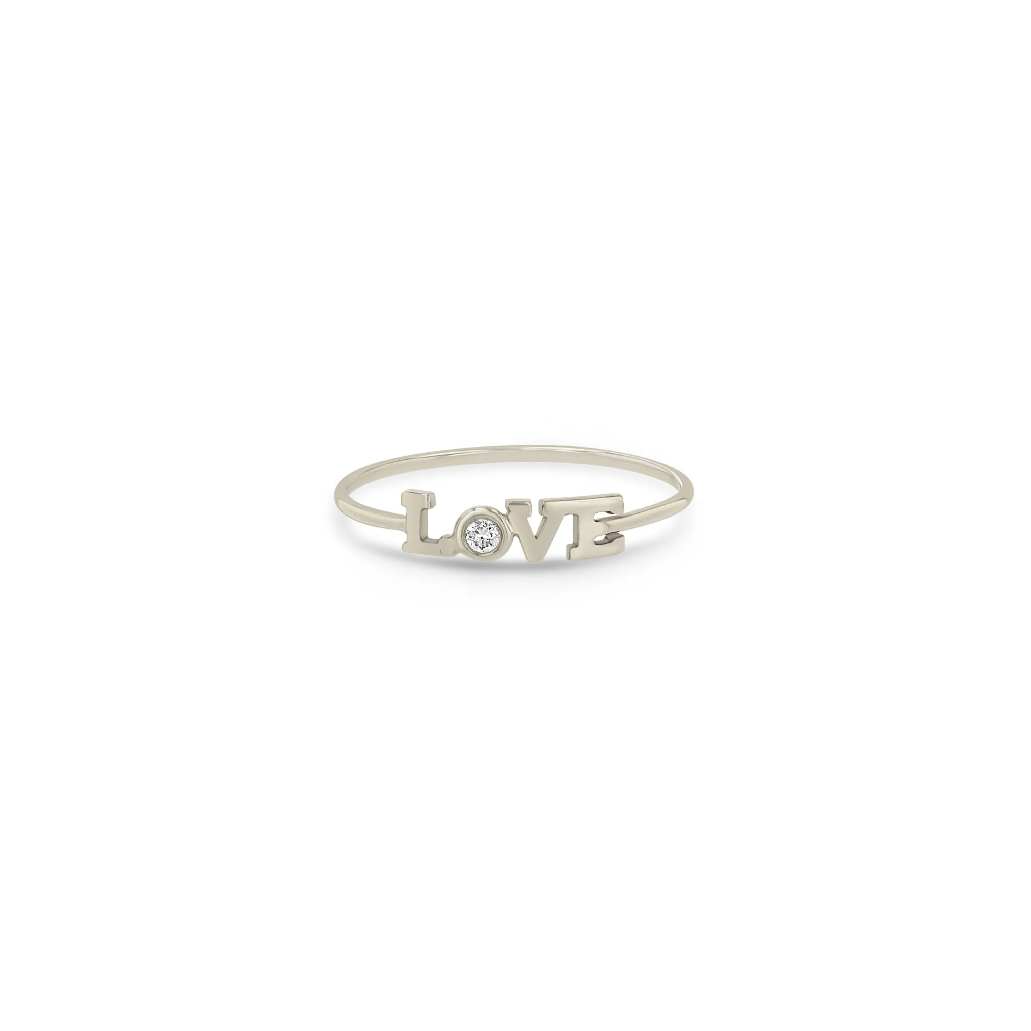 14k Itty Bitty Diamond LOVE Ring sold by Zoe Chicco product image thumbnail 5