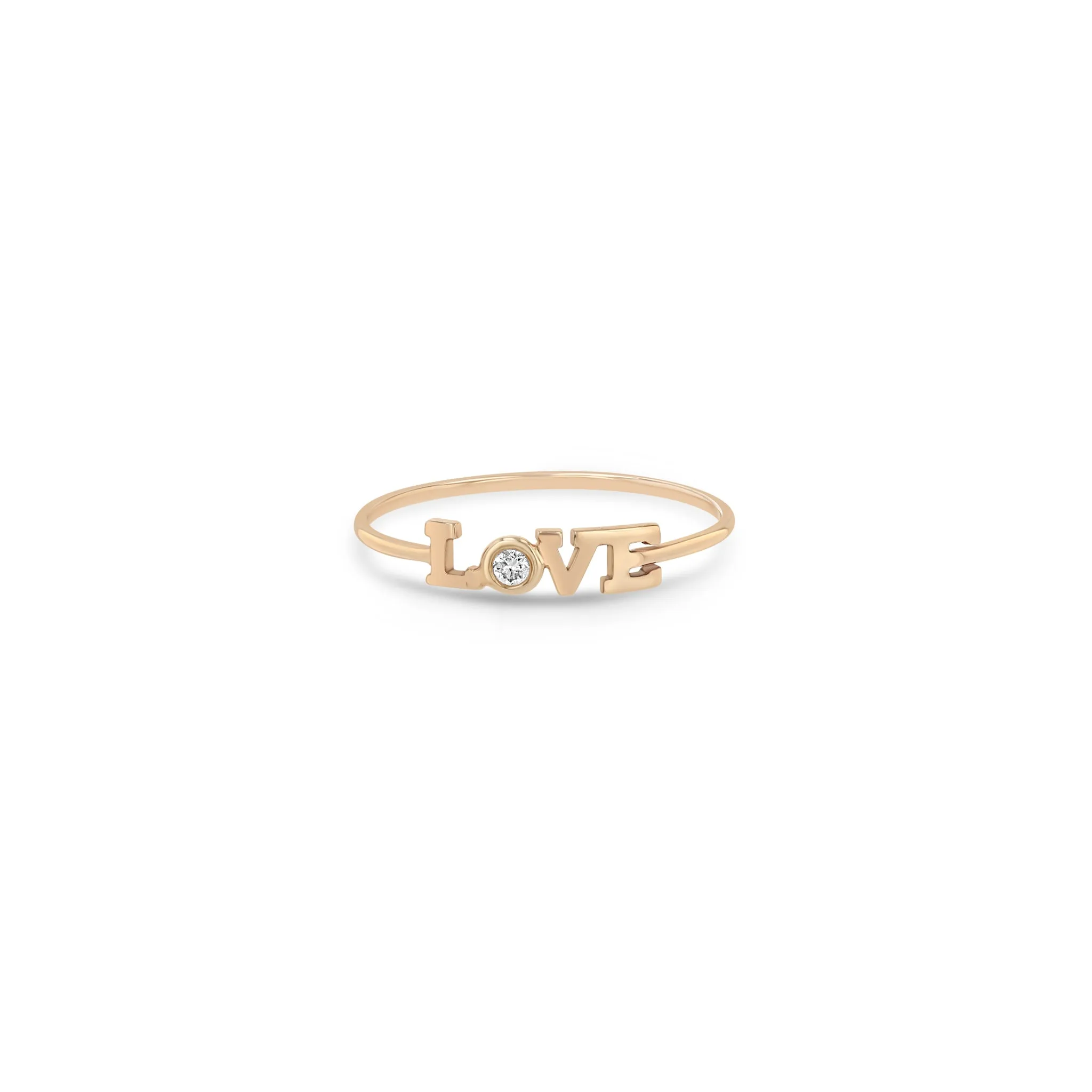 14k Itty Bitty Diamond LOVE Ring sold by Zoe Chicco product image thumbnail 4