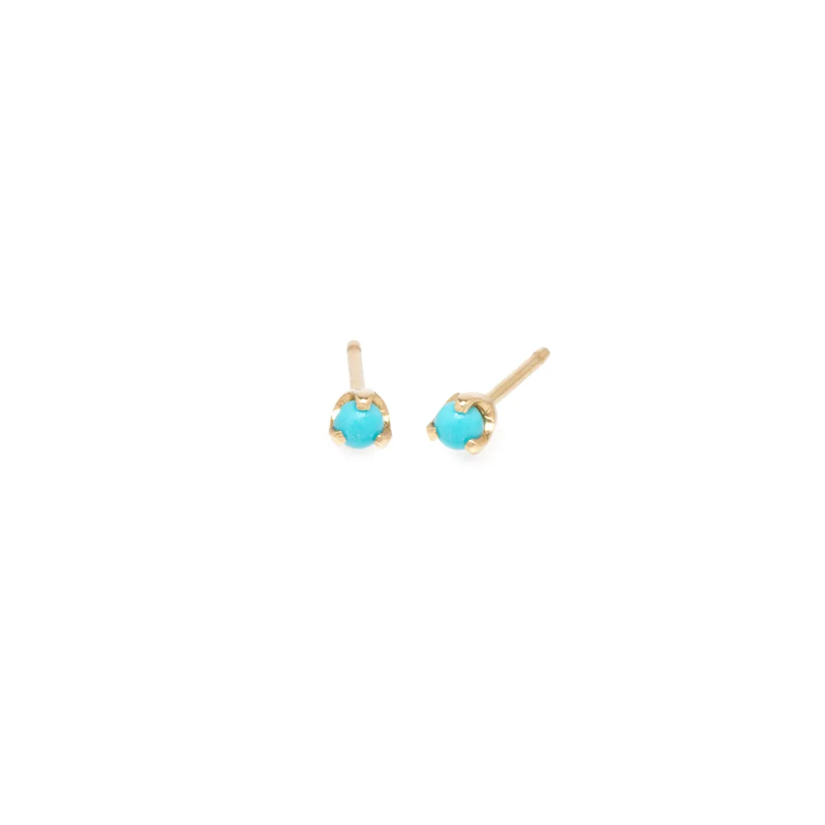 14k Turquoise Prong Studs | December Birthstone sold by Zoe Chicco