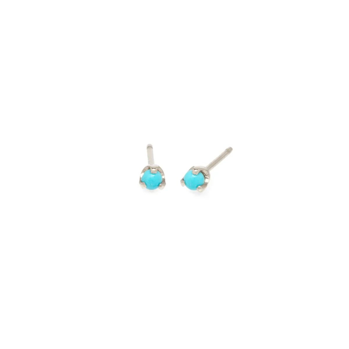 14k Turquoise Prong Studs | December Birthstone sold by Zoe Chicco product image thumbnail 3